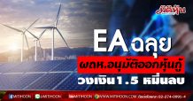 EA ฉลุย! ผถห.อนุมัติวงเงินหุ้นกู้ใหม่ 1.5 หมื่นลบ. ลงมติซื้อหุ้น”แลนด์ พรอสเพอริตี้ โฮลดิง” 19% และเช่าที่ดินสร้างโรงแบต จ่ายปันผล 0.30 บ./หุ้น รับเงินสด 22 พ.ค.นี้