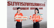 สินเชื่อโครงการบ้าน ธอส. เราไม่ทิ้งกัน ดอกเบี้ย 1.99% ต่อปี คงที่ 2 ปีแรก
