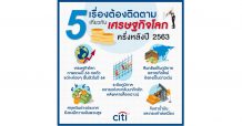 ซิตี้แบงก์ สรุป 5 เรื่องต้องติดตามเกี่ยวกับเศรษฐกิจโลกครึ่งหลังปี 2563