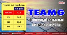 TEAMG กางแผนรุกโซลาร์ฟาร์ม ชี้P/Eต่ำกลุ่ม-เป้า2.70บ. (15/03/64)