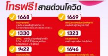 กลุ่มทรู เปิดให้ลูกค้าทรูมูฟ เอช และลูกค้าโทรศัพท์บ้านทรู โทรฟรี สายด่วนโควิด 1668, 1669, 1330, 1422, 1323, 1646, 1506 และ 1111