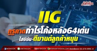 IIG กูรูคาดกำไรโค้งหลัง64เด่น ไฮซีซัน-ดีมานด์ลูกค้าหนุน