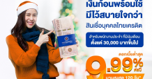 ธ.ไทยเครดิตฯ ชูโค้งสุดท้ายโปรสินเชื่อบุคคล ดอกเบี้ยต่ำสุด 9.99%