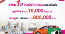 ออมสิน ปล่อยสินเชื่อจำนำทะเบียนรถช่วยผู้มีรายได้น้อย ครบ 1 ปี