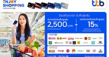 บัตรเครดิต ทีทีบี ต่อยอดความคุ้มทุกการช้อปปิ้ง เมื่อใช้จ่ายที่ซูเปอร์มาร์เก็ตชั้นนำที่ร่วมรายการ รับเครดิตเงินคืนสูงสุด 2,500 บาท และแลกรับเครดิตเงินคืนสูงสุด 15%