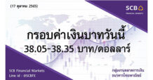 กลุ่มงานตลาดการเงิน ธนาคารไทยพาณิชย์ (SCB Financial Markets) ค่าเงินบาทประจำวันที่ 17 ตุลาคม 2565