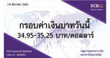 กลุ่มงานตลาดการเงิน ธนาคารไทยพาณิชย์ (SCB Financial Markets) ค่าเงินบาทประจำวันที่ 16 ธันวาคม 2565