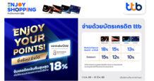 บัตรเครดิต ทีทีบี จับมือ เซ็นทรัลเวิลด์ และเกษรวิลเลจ มอบสิทธิพิเศษเครดิตเงินคืน สูงสุด 18% เมื่อใช้คะแนนสะสมช้อปสินค้า